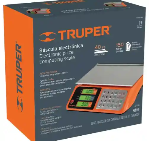 Báscula Electrónica Multifunciones 40k Recargable Truper