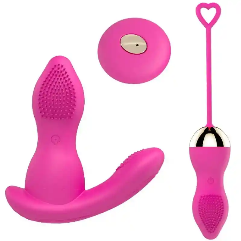 Huevo Vibrador Y Panty De Clítoris 2 En 1 Recargable Con Control Inalambrico Gratis Lubricante Neutro