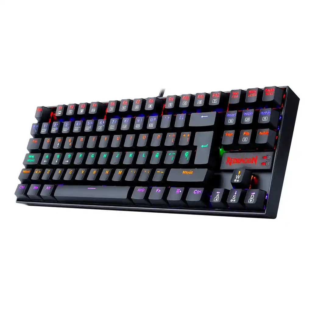 Teclado Redragon Kumara K552-kr-sp Black Spanish Rainbow