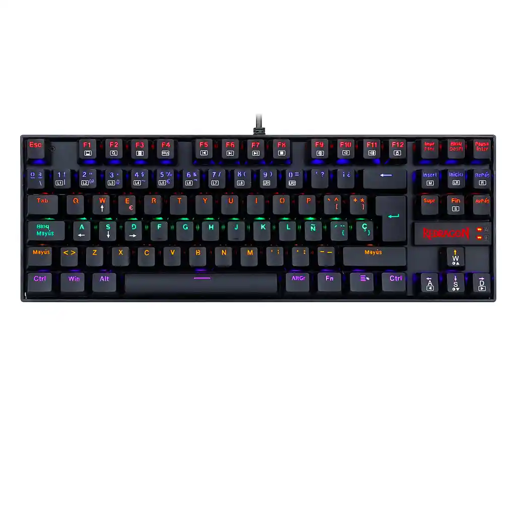 Teclado Redragon Kumara K552-kr-sp Black Spanish Rainbow