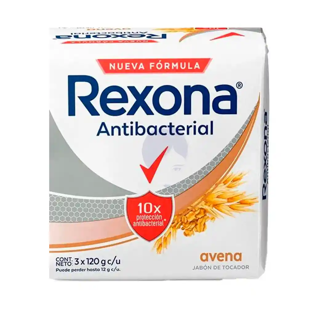 Rexona Jabon Antibacterial Avena X 3unid X 125gr