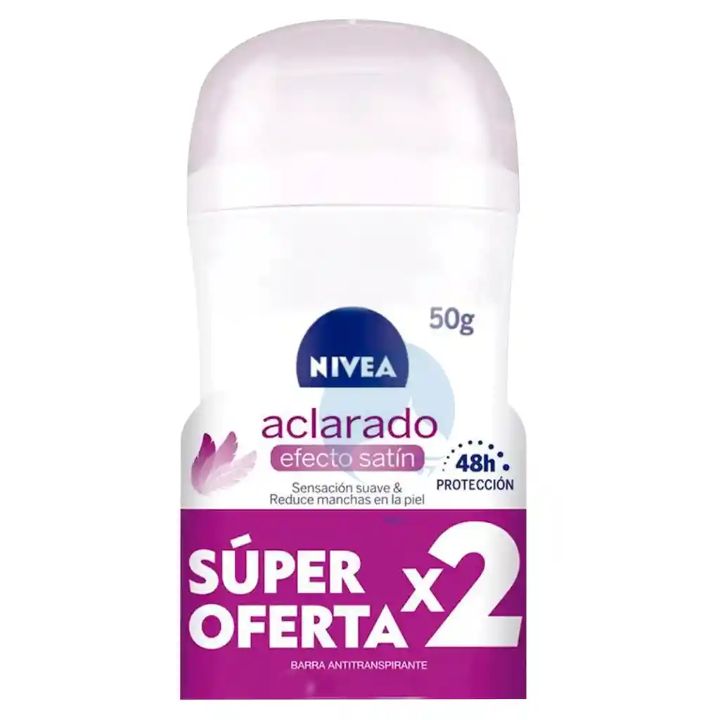 Nivea Desodorante Barra Aclarado Efecto Satin X2 Undx 50gr