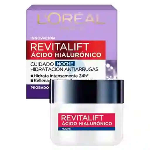 Loreal Crema Facial Revitalift Acido Hialuronico Noche X 50gr