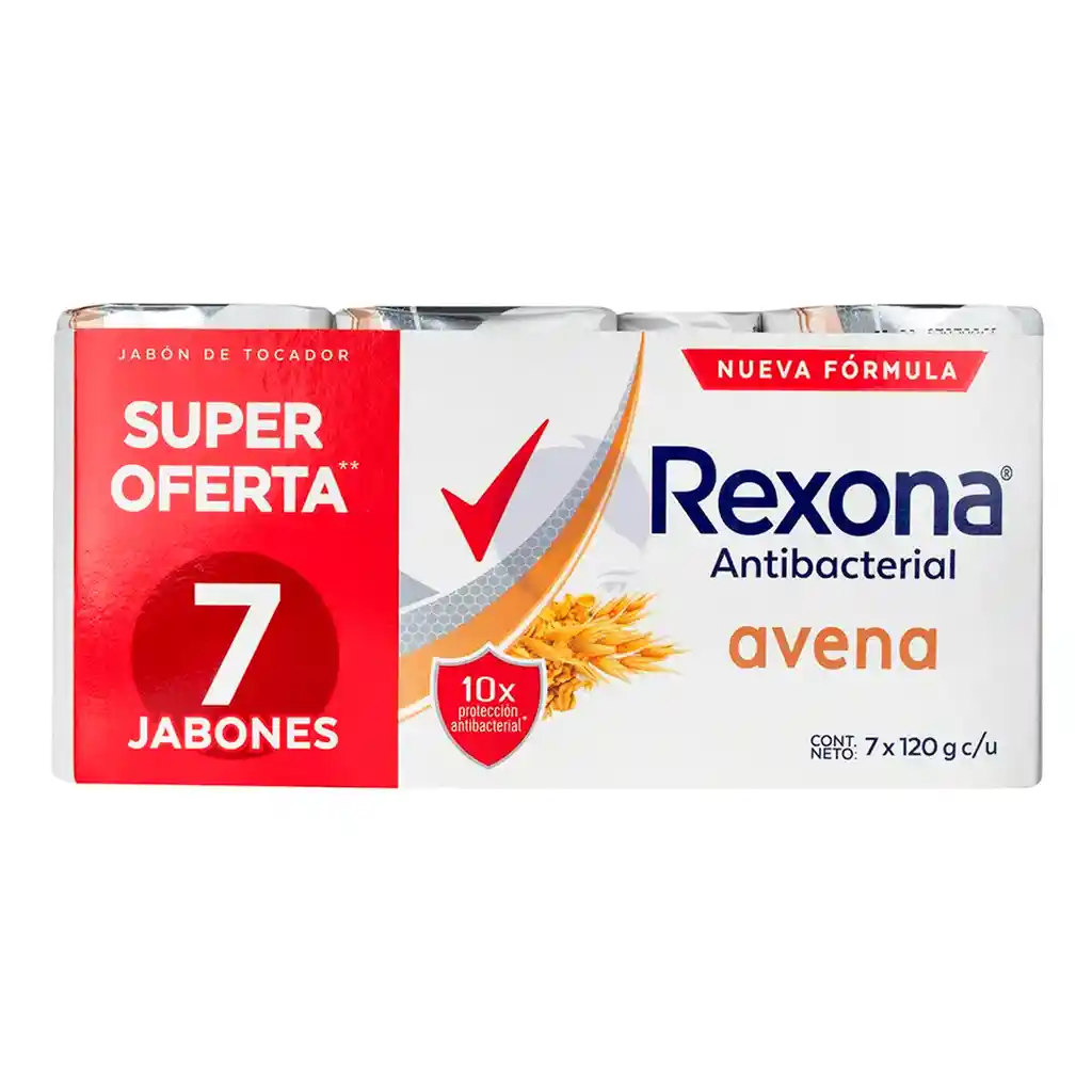 Rexona Jabon Antibacterial Avena X 7unid X 125gr