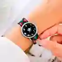 Reloj Luna Fase Lunar Plateado Tejido Artesanal + Estuche