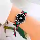 Reloj Luna Fase Lunar Plateado Tejido Artesanal + Estuche