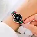 Reloj Luna Fase Lunar Dorado Tejido Artesanal Mujer+ Estuche