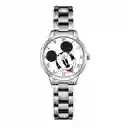 Reloj Mickey Mouse Acero Dama Mickei + Estuche