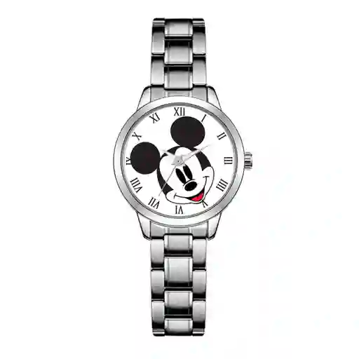 Reloj Mickey Mouse Acero Dama Mickei + Estuche
