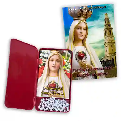 Kit Virgen De Fátima - Incluye Estuche Del Rosario Y Libro
