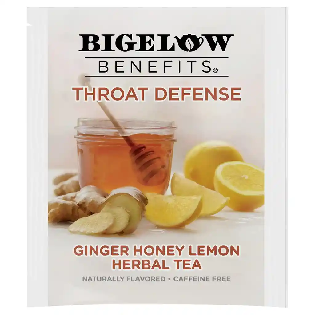 Bigelow Té Herbal Caffeine Free Throat Defense (ginger Honey Lemon Herbal) – Jengibre, Miel Y Limón 18 Bolsitas 1.06 Oz (30 G)