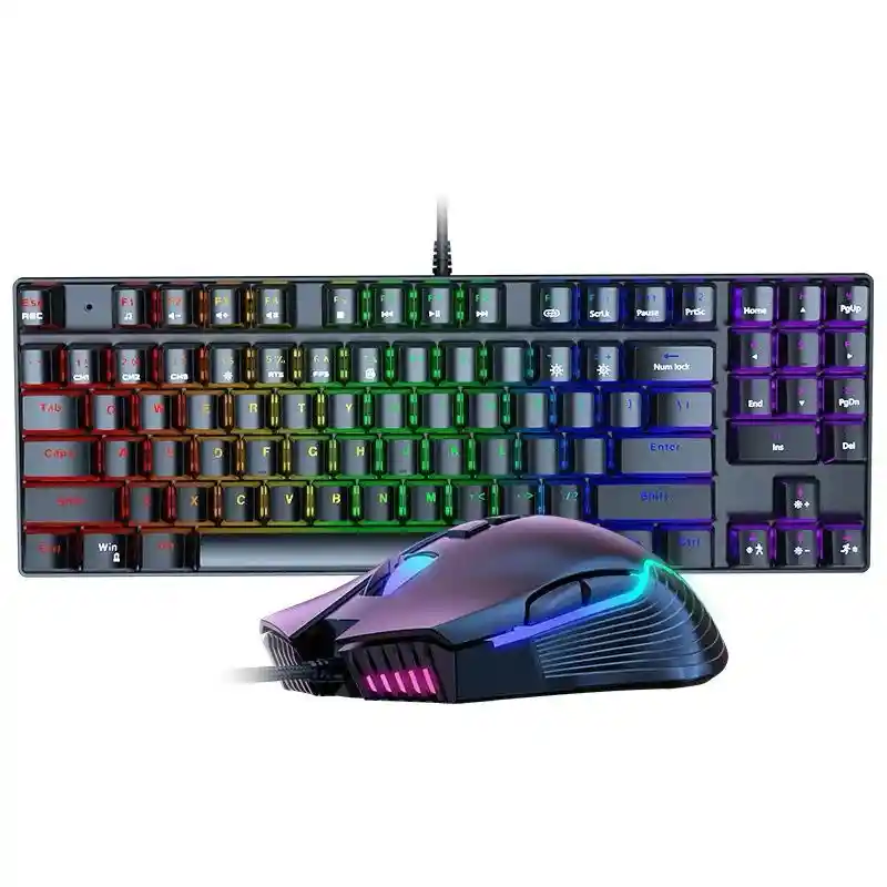 Combo Teclado Mecánico G26 Rgb + Mouse Rgb Cw905 Negro