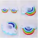 4 Portavasos Inflables Con Diseño De Arco Iris Y Nube, Diseño De Dibujos Animados, Para Uso En La Playa Y La Piscina (color Surtido)