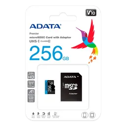 Memoria Micro Sd Adata 256gb Premier Microsdxc/sdhc Uhs-i Class10 (a1 V10)