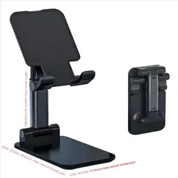 Soporte Base Celular Tablet Escritorio Altura Ajustable V3 Negro