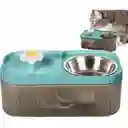 Fuente Doble De Agua Para Gato Perro Con Plato Para Comida