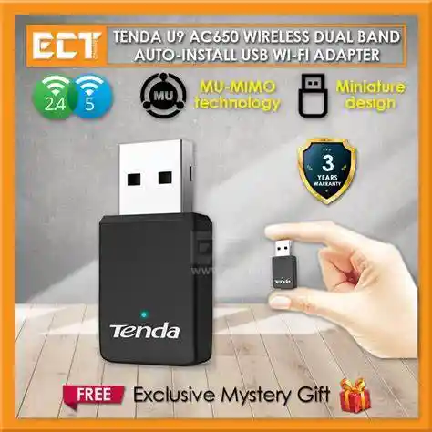 Agrega Wifi Potente! Adaptador Antena Rapida Usb Tenda U9 Inalámbrico Doble Banda Ac650 // Domicilio Compuvirtual