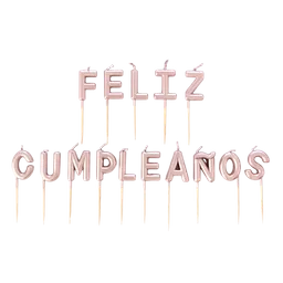 Velas Letras Feliz Cumpleaños Metalizada Rosada