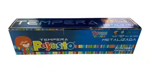 Tempera Escolar Payasito Metalizada *6 Unidades