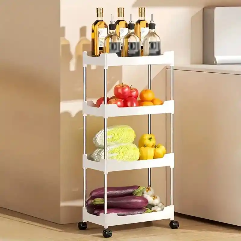 Estante Mueble Organizador 4 Niveles Multiusos Almacenamiento Ruedas