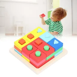 Juego Madera Cubos Encajables Juguete Para Niños