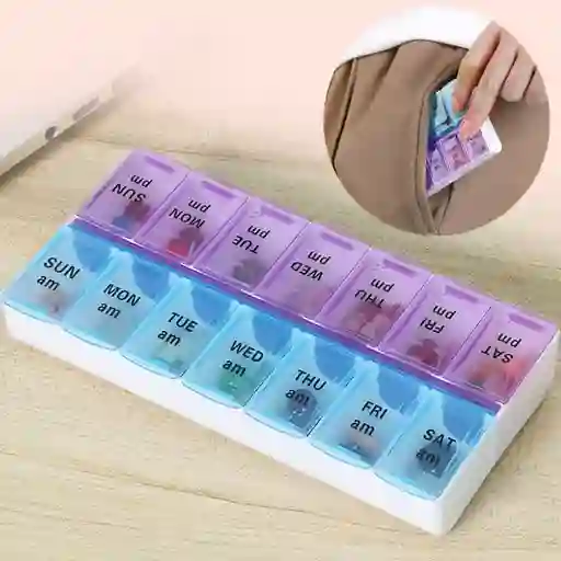 Pastillero Semanal Dia Y Noche 14 Rejillas Organiza Pastas