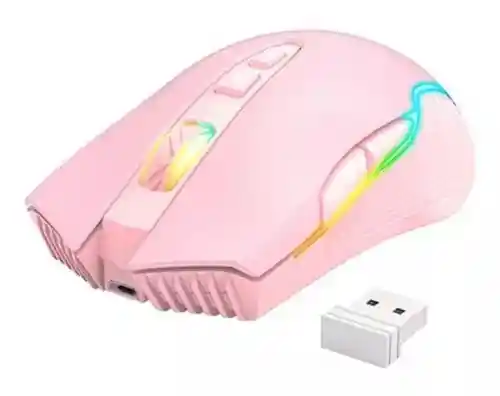 Mouse Inalambrico Cw905 Onikuma Color Rosa Recargable Usb