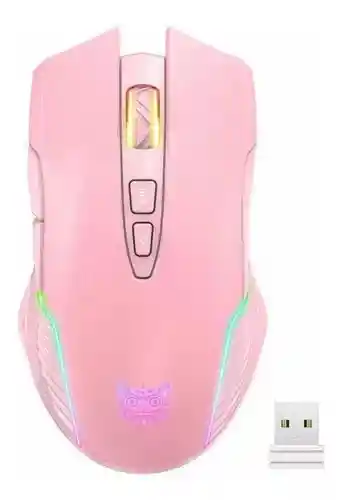 Mouse Inalambrico Cw905 Onikuma Color Rosa Recargable Usb