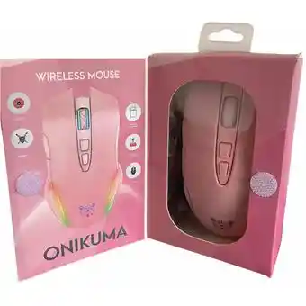 Mouse Inalambrico Cw905 Onikuma Color Rosa Recargable Usb