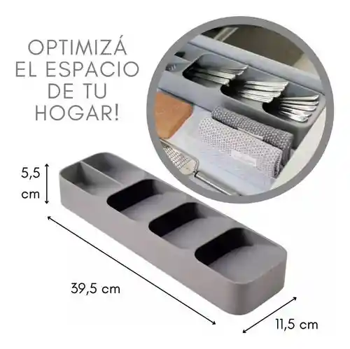 Organizador De Cubiertos Plastico Cocina Cajon Moderno