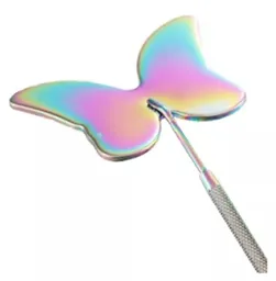 Espejo Metal Liso Mariposa Tornasol