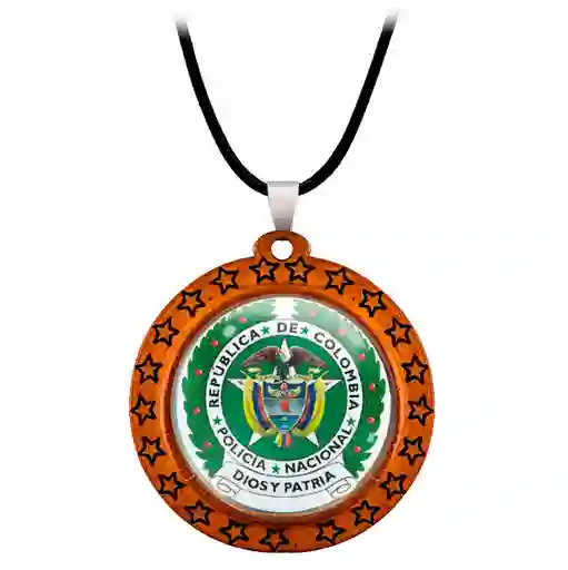 Collar Policia Escudo Colombia Unisex Detalle + Estuche