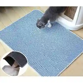 Tapete Recolector Arena Extra Grande Doble Capa Para Gatos Talla Xl Azul