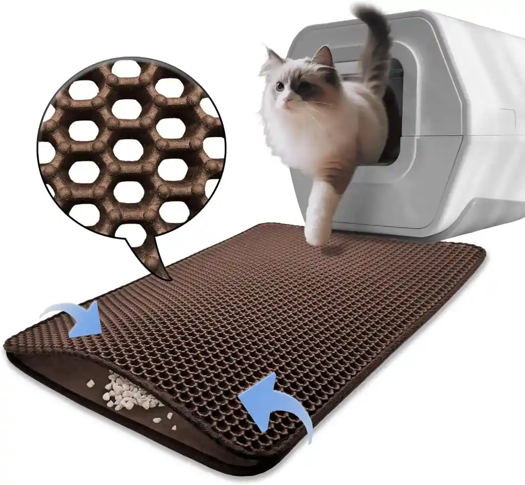 Tapete Recolector Arena Extra Grande Doble Capa Para Gatos Talla Xl Azul