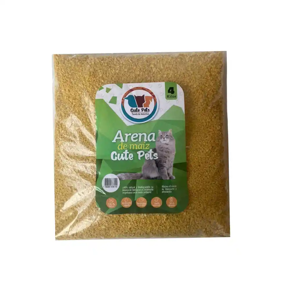 Arena Maiz Cute Pets X 4 Kg