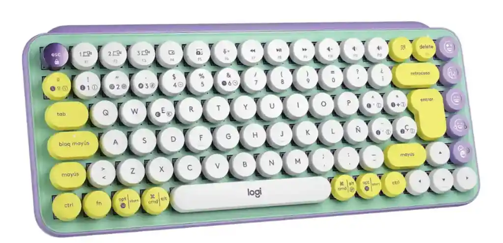 Teclado Mecánico Inalámbrico Logitech Pop Keys - Morado/verde