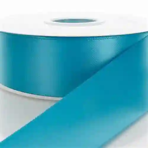 Cinta Tela Satin 2.5cm X30 Metros Color Azul Turquesa