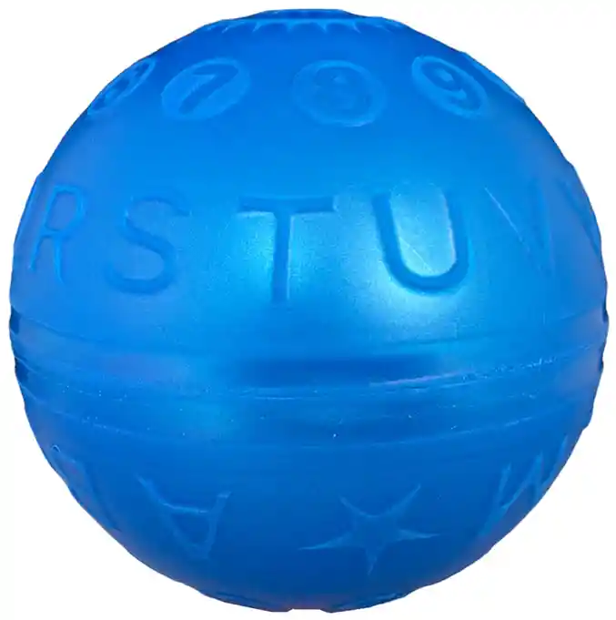 Pelota De Letras, Caucho #5, Tamaño 12cm/ Azul