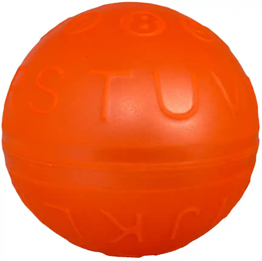 Pelota De Letras, Caucho #5, Tamaño 12cm/ Naranja