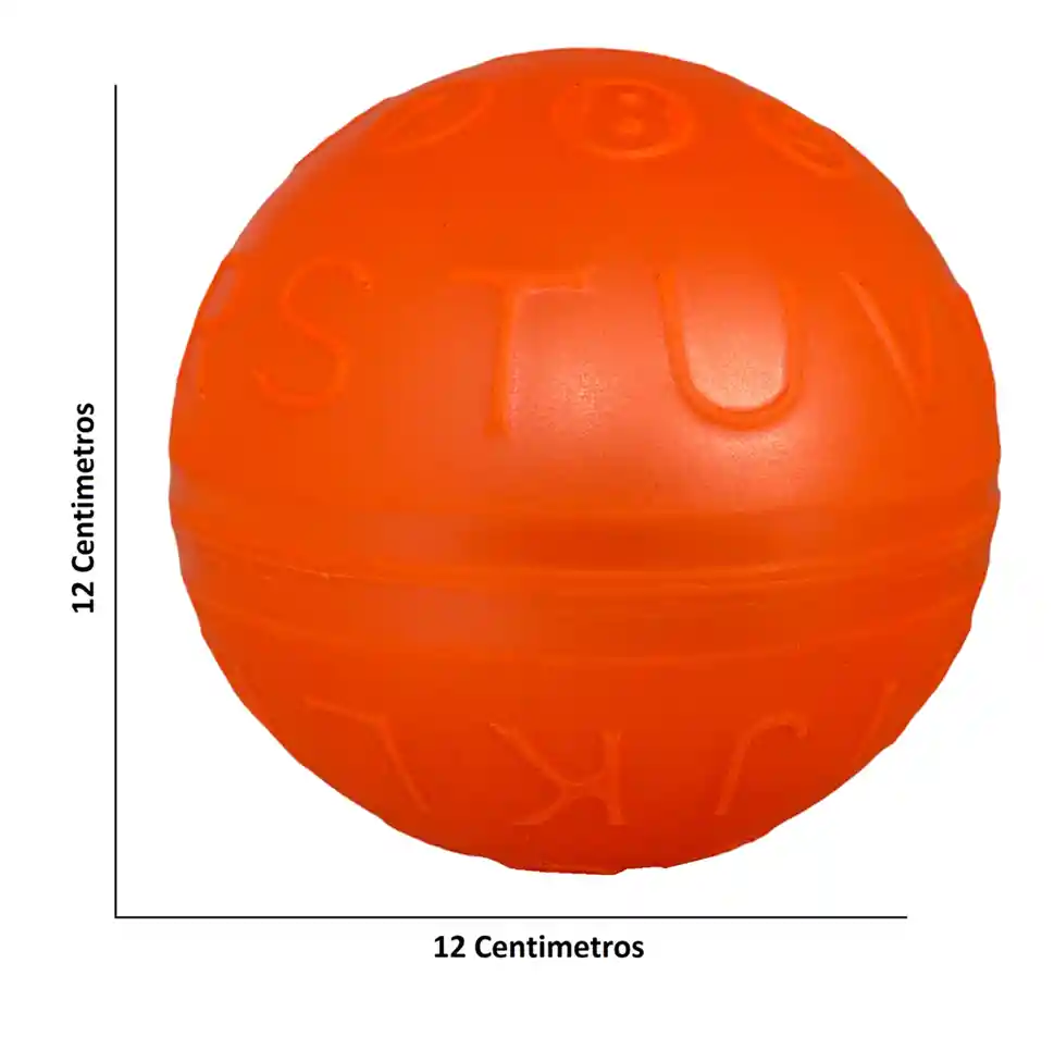 Pelota De Letras, Caucho #5, Tamaño 12cm/ Naranja