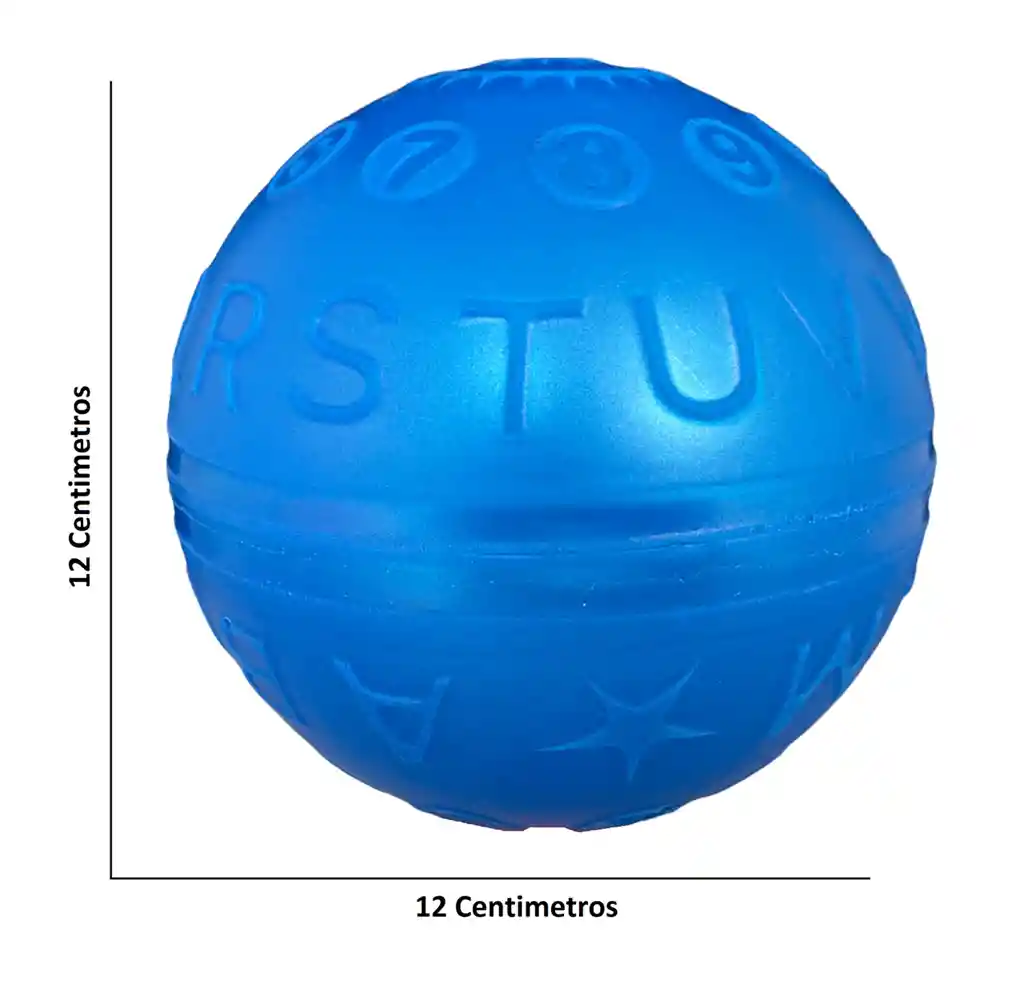 Pelota De Letras, Caucho Para Niños, #7 Tamaño 17cm/ Azul