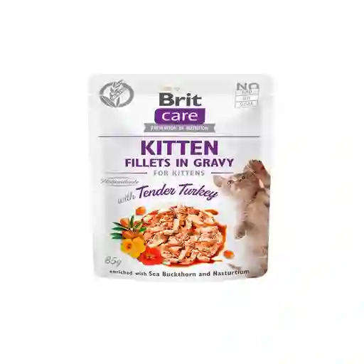 Pouch Brit Cat Kitten Fillet Tender Pavo 85gr