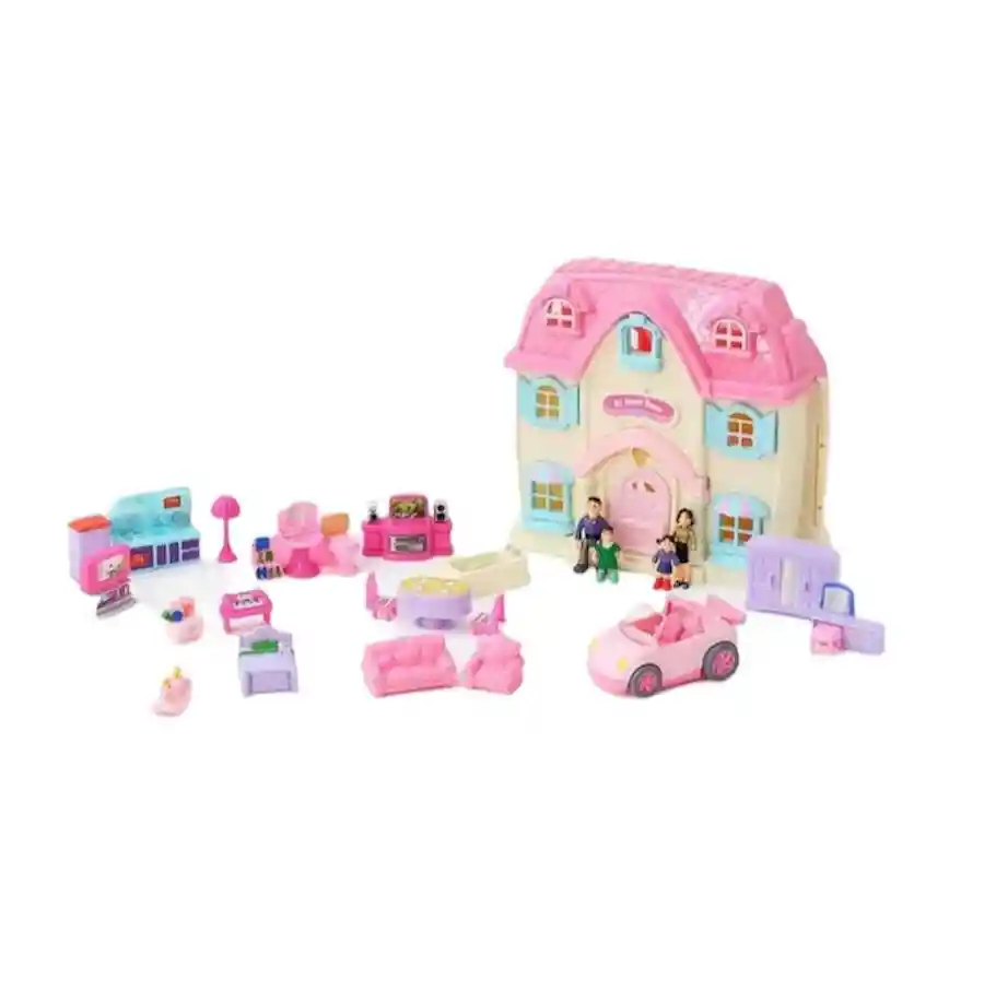 Juego Juguete Casa Muñecas Grande Set My Happy Family Ref16627 Con Luz Y Sonido + Accesorios Regalo, Feliz Cumpleaños, Decoracion, Muñecas, Infantil, Navidad