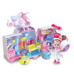 Juego Juguete Set Mi Pequeño Hospital Carro De Ambulancia Y Helicoptero + Muñeca + Todos Los Accesorios Regalo, Feliz Cumpleaños, Decoracion, Muñecas, Infantil, Navidad