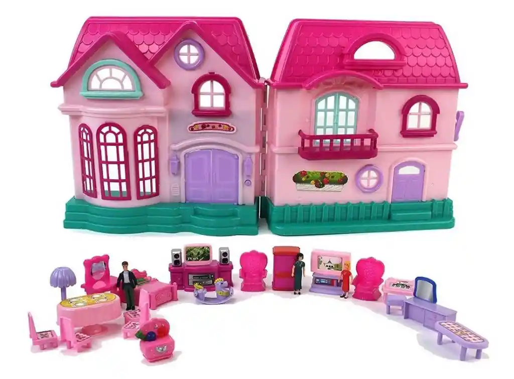 Juego Juguete Casa Muñecas Set My Happy Family Ref16526 Con Luz Y Sonido + Accesorios Y Muñecos Regalo, Feliz Cumpleaños, Decoracion, Muñecas, Infantil, Navidad