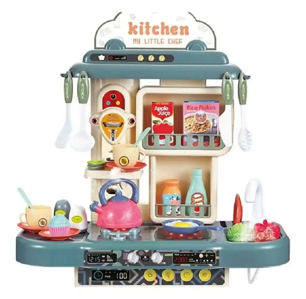 Juego Juguete Cocina De Juguete Mi Primer Cocinita Kitchen My Little Chef 42 Piezas + Todos Los Accesorios Regalo, Feliz Cumpleaños, Decoracion, Muñecas, Infantil, Navidad