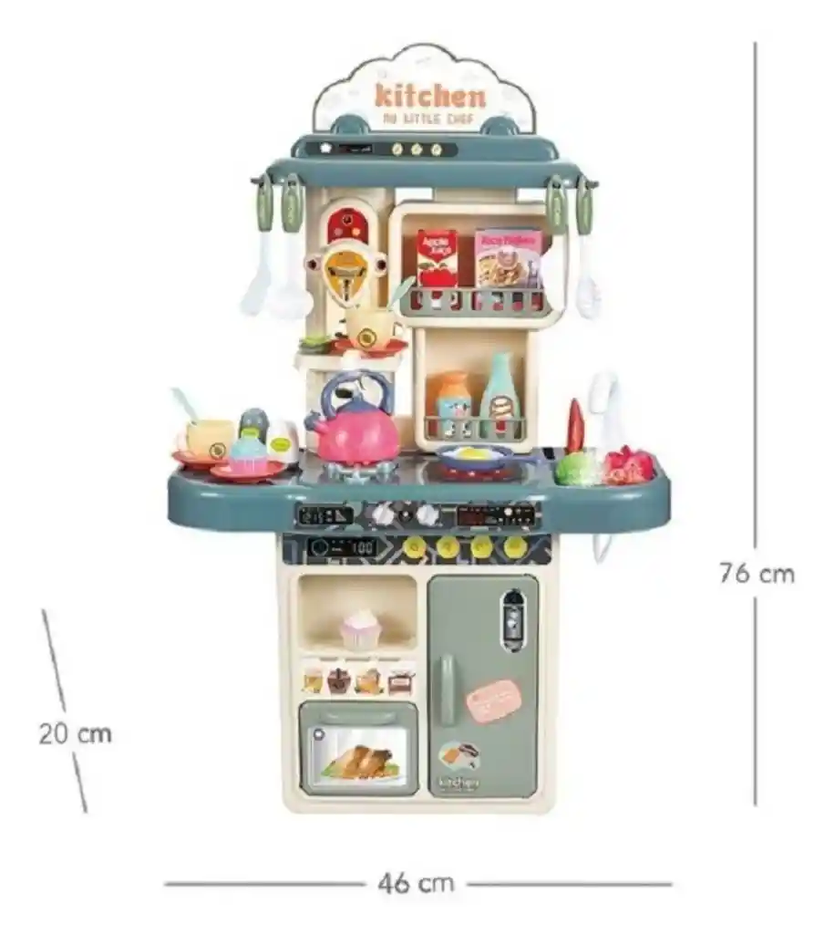 Juego Juguete Cocina De Juguete Mi Primer Cocinita Kitchen My Little Chef 42 Piezas + Todos Los Accesorios Regalo, Feliz Cumpleaños, Decoracion, Muñecas, Infantil, Navidad