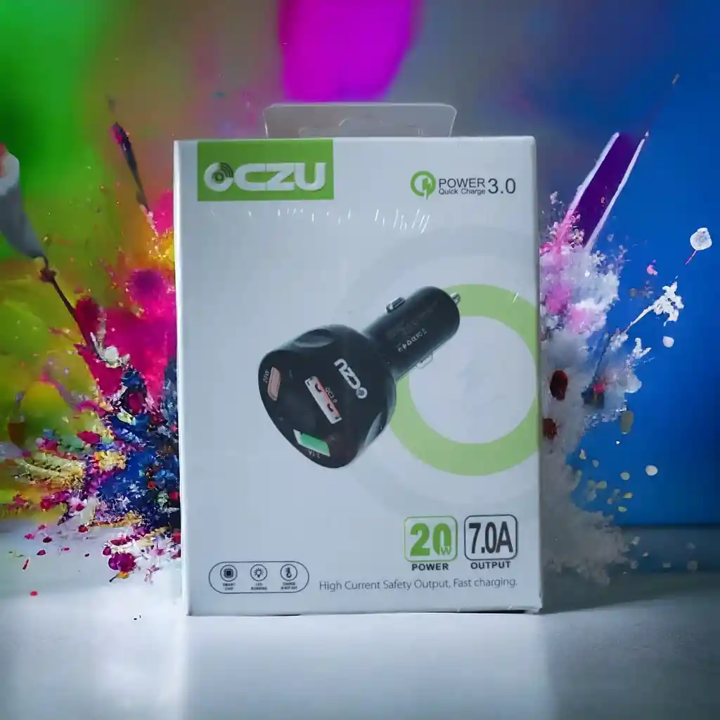 Cargador De Carro Oczu 3.0 20w Carga Rápida