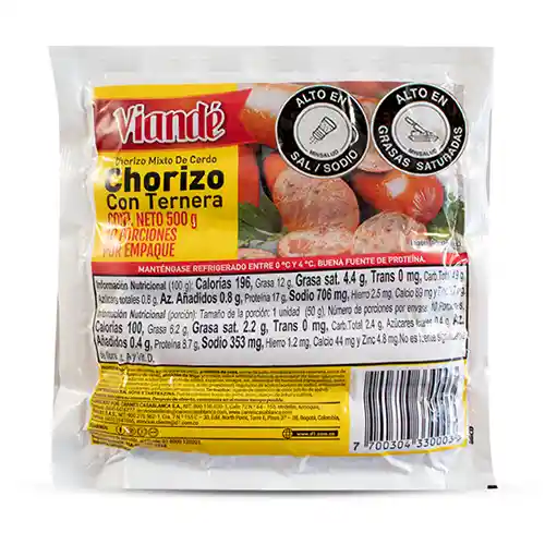 Viandé Chorizo Tipo Ternera