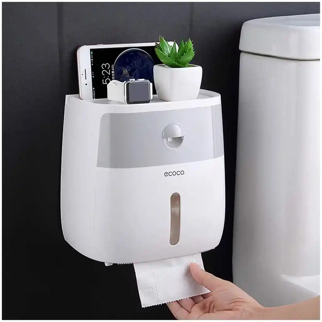 Dispensador Papel Con Soporte Adhesivo Ultra Fijación